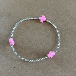 Like new enewton bracelet silver pink cross